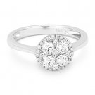 0.68 ct Round Brilliant Cut Diamond Pave 18k White Gold Right-Hand Promise Ring 0.68 ct Round Brilliant Cut Diamond Pave 18k White Gold Right-Hand Promise Ring