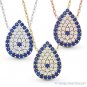 Evil Eye Water Drop Turkish Nazar Charm Pendant Necklace in .925 Sterling Silver