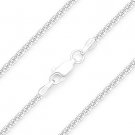 Italy .925 Sterling Silver Rhodium Plated 2.2mm Roc-Link Sparkle Chain Necklace Italy .925 Sterling Silver Rhodium Plated 2.2mm Roc-Link Sparkle Chain Necklace