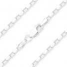 Solid 925 Italy Sterling Silver 2.2mm Long Open Box Link Italian Chain Necklace Solid 925 Italy Sterling Silver 2.2mm Long Open Box Link Italian Chain Necklace