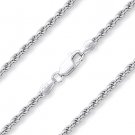 .925 Sterling Silver Rhodium Plated 2.7mm Twist-Rope Link Italian Chain Necklace .925 Sterling Silver Rhodium Plated 2.7mm Twist-Rope Link Italian Chain Necklace