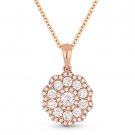 0.68 ct Round Brilliant Cut Diamond 14k Rose Gold Flower Pendant Chain Necklace 0.68 ct Round Brilliant Cut Diamond 14k Rose Gold Flower Pendant Chain Necklace