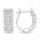 925 Sterling Silver Rhodium Cubic Zirconia CZ Crystal Micro-Pave Huggie Earrings 925 Sterling Silver Rhodium Cubic Zirconia CZ Crystal Micro-Pave Huggie Earrings