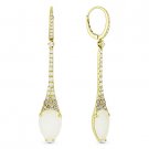 6.09 ct Pear-Shape Moonstone Diamond 18k Yellow Gold Pave Dangling Drop Earrings 6.09 ct Pear-Shape Moonstone Diamond 18k Yellow Gold Pave Dangling Drop Earrings