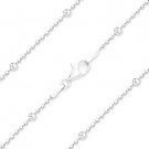 Italy 925 Sterling Silver Moon Cut Ball Faceted Bead Link Italian Chain Necklace Italy 925 Sterling Silver Moon Cut Ball Faceted Bead Link Italian Chain Necklace