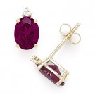 Red Oval & Round Cut Cubic Zirconia Faux Ruby .925 Sterling Silver Stud Earrings Red Oval & Round Cut Cubic Zirconia Faux Ruby .925 Sterling Silver Stud Earrings