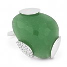 12.38ct Fancy Checkerboard Green Aventurine Diamond Cocktail Ring 14k White Gold 12.38ct Fancy Checkerboard Green Aventurine Diamond Cocktail Ring 14k White Gold