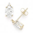 Oval & Round Brilliant Cut Cubic Zirconia CZ .925 Sterling Silver Stud Earrings Oval & Round Brilliant Cut Cubic Zirconia CZ .925 Sterling Silver Stud Earrings