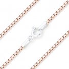 Round Box 1.5mm Link Italy Sterling Silver 14k Rose Gold Italian Chain Necklace