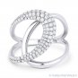 0.56 ct Round Cut Diamond Right-Hand Overlap Loop Fashion Ring in 14k White Gold