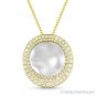 0.50ct Round Cut Diamond Pendant & Chain Necklace 2-Tone 14k Yellow & White Gold