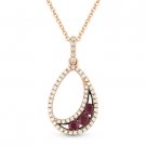 0.36ct Round Cut Ruby & Diamond Pave Pendant & Necklace in 14k Rose & Black Gold 0.36ct Round Cut Ruby & Diamond Pave Pendant & Necklace in 14k Rose & Black Gold