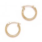 14k Yellow / White Gold 16mm 0.6" Round Hoop Earrings 2mm Diamond-Cut Tube Hoops 14k Yellow / White Gold 16mm 0.6" Round Hoop Earrings 2mm Diamond-Cut Tube Hoops