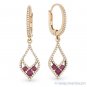 0.72 ct Red Ruby & Diamond Pave Dangling Drop Earrings in 14k Rose & Black Gold