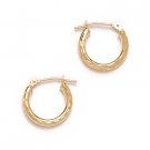14k Yellow White Gold 14mm 0.6" Hoop Huggie Earrings 2mm Diamond-Cut Tube Hoops 14k Yellow White Gold 14mm 0.6" Hoop Huggie Earrings 2mm Diamond-Cut Tube Hoops