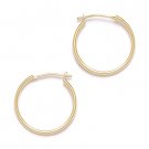 14k Yellow or White Gold 18mm 0.7" Round Hoop Earrings Polished 1.2mm Tube Hoops 14k Yellow or White Gold 18mm 0.7" Round Hoop Earrings Polished 1.2mm Tube Hoops