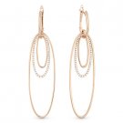 1.17 ct Round Cut Diamond Pave Oval Stack 14k Rose Gold Dangling Drop Earrings 1.17 ct Round Cut Diamond Pave Oval Stack 14k Rose Gold Dangling Drop Earrings