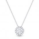 0.41 ct Round Brilliant Cut Diamond 18k White Gold Pendant & 14k Chain Necklace