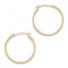 14k Yellow or White Gold 21mm 0.8" Round Hoop Earrings Polished 1.2mm Tube Hoops 14k Yellow or White Gold 21mm 0.8" Round Hoop Earrings Polished 1.2mm Tube Hoops