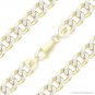 Cuban Curb Sterling Silver 14k Yellow Gold Men's 8mm Link Italy Chain Bracelet