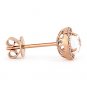 1.26ct Checkerboard White Topaz Round Cut Diamond Stud Earrings in 14k Rose Gold
