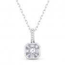 0.53 ct Asscher Round Baguette Cut Diamond 18k White Gold Pendant & 14k Necklace 0.53 ct Asscher Round Baguette Cut Diamond 18k White Gold Pendant & 14k Necklace