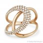 0.57 ct Round Cut Diamond Right-Hand Overlap Loop Fashion Ring in 14k Rose Gold