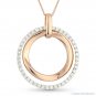 1.10 ct Diamond Pave Circle Eternity Charm Necklace Pendant 14k Rose White Gold