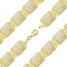 Italy 925 Sterling Silver Diamond-Cut Link Chain & Flower Charm Fashion Bracelet