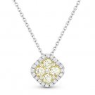 0.40 ct Round Cut Fancy Diamond 14k Yellow & White Gold Pendant & Chain Necklace 0.40 ct Round Cut Fancy Diamond 14k Yellow & White Gold Pendant & Chain Necklace