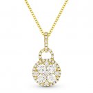 0.72 ct Round Cut Diamond Pave Circle Pendant in 18k Yellow Gold w/ 14k Necklace 0.72 ct Round Cut Diamond Pave Circle Pendant in 18k Yellow Gold w/ 14k Necklace