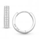 .925 Sterling Silver Cubic Zirconia CZ Crystal Micro-Pave Hoop / Huggie Earrings .925 Sterling Silver Cubic Zirconia CZ Crystal Micro-Pave Hoop / Huggie Earrings