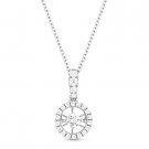 0.25 ct Floating Round Cut Diamond 14k White Gold Halo Pendant & Chain Necklace