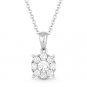 0.31 ct Round Brilliant Cut Diamond Pendant & Chain Necklace in 14k White Gold