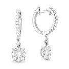 0.85ct Round Brilliant Cut Diamond Pave Dangling Drop Earrings in 14k White Gold 0.85ct Round Brilliant Cut Diamond Pave Dangling Drop Earrings in 14k White Gold