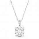 0.52 ct Round Brilliant Cut Diamond Pendant & Chain Necklace in 14k White Gold 0.52 ct Round Brilliant Cut Diamond Pendant & Chain Necklace in 14k White Gold