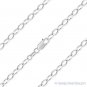 Solid 925 Italy Sterling Silver & Rhodium Oval Cable Link Italian Chain Necklace
