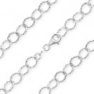 Solid .925 Italy Sterling Silver Rhodium Plated 6.4mm Cable Link Chain Necklace