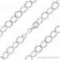 Solid .925 Italy Sterling Silver Rhodium Plated 6.4mm Cable Link Chain Necklace
