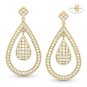 Sterling Silver Micro-Pave Cubic Zirconia CZ Crystal Dangling Tear-Drop Earrings