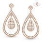 Sterling Silver Micro-Pave Cubic Zirconia CZ Crystal Dangling Tear-Drop Earrings