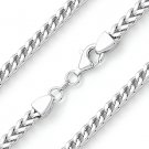 4.2mm Arrow Link Men's Franco Chain Necklace in .925 Sterling Silver w/ Rhodium 4.2mm Arrow Link Men's Franco Chain Necklace in .925 Sterling Silver w/ Rhodium