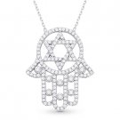 Magen Star of David Hamsa Hand of Fatima Jewish Pendant Sterling Silver Necklace Magen Star of David Hamsa Hand of Fatima Jewish Pendant Sterling Silver Necklace