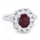 2.54 ct Oval Cut Ruby & Diamond Pave Right-Hand Cocktail Ring in 18k White Gold 2.54 ct Oval Cut Ruby & Diamond Pave Right-Hand Cocktail Ring in 18k White Gold