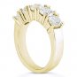 Round Cut Moissanite Five 5-Stone Anniversary Ring 14k Yellow Gold Wedding Band