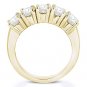 Round Cut Moissanite Five 5-Stone Anniversary Ring 14k Yellow Gold Wedding Band
