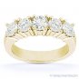Round Cut Moissanite Five 5-Stone Anniversary Ring 14k Yellow Gold Wedding Band