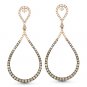 1.84ct Brown & White Diamond Pave 14k Rose & Black Gold Drop Dangling Earrings