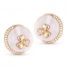2.90 ct Pink Mother-of-Pearl & Round Cut Diamond Stud Earrings in 14k Rose Gold 2.90 ct Pink Mother-of-Pearl & Round Cut Diamond Stud Earrings in 14k Rose Gold