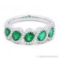 1.26 ct Oval Cut Emerald & Diamond 14k White Gold Anniversary Ring Wedding Band